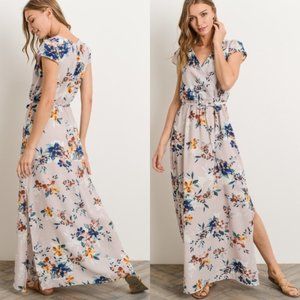 Lavender Floral  Maxi Dress